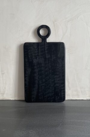 Planche rectangulaire en bois de manguier noir brossé