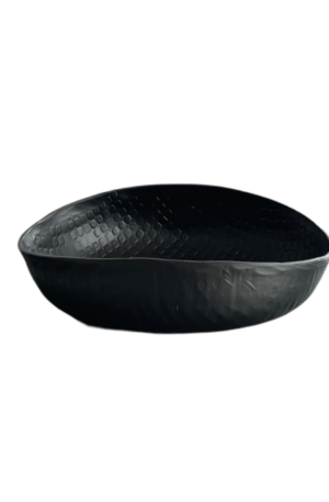 Saladier en aluminium strillé noir - Taille S