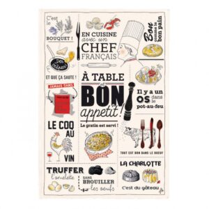 Torchon décoré A Table & Bon Appétit