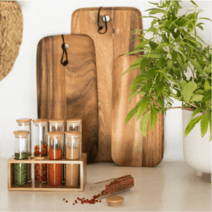 Pots à Epices avec Support en Bambou – Image 2